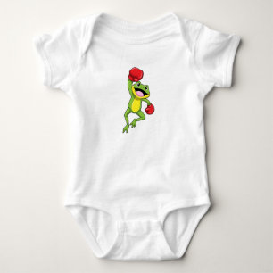 Frosch beim Boxen mit Boxhandschuhen Baby Strampler