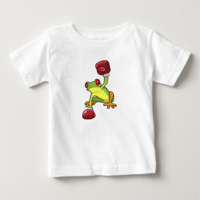Frosch beim Boxen mit Boxhandschuhen Baby T-shirt (Vorderseite)