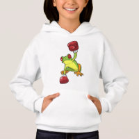 Frosch beim Boxen mit Boxhandschuhen