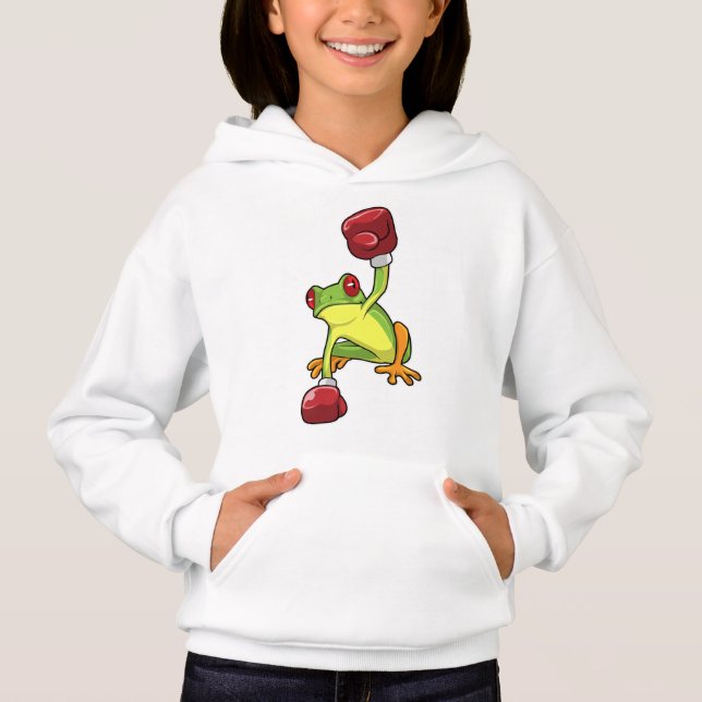 Frosch beim Boxen mit Boxhandschuhen Hoodie (Vorderseite)