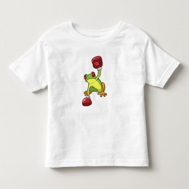 Frosch beim Boxen mit Boxhandschuhen Kleinkind T-shirt (Vorderseite)