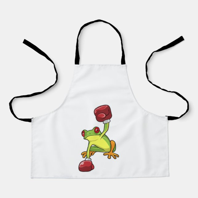 Frosch beim Boxen mit Boxhandschuhen Schürze (Vorderseite)