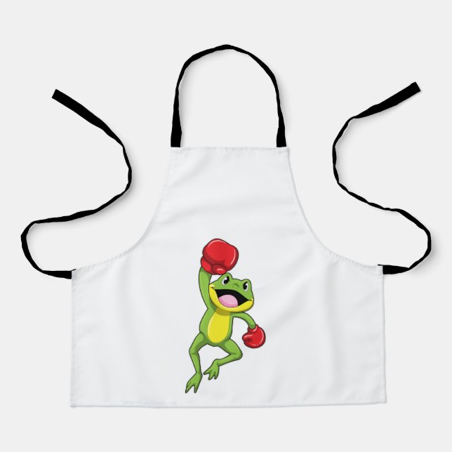 Frosch beim Boxen mit Boxhandschuhen Schürze (Vorderseite)