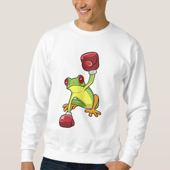 Frosch beim Boxen mit Boxhandschuhen Sweatshirt (Vorderseite)