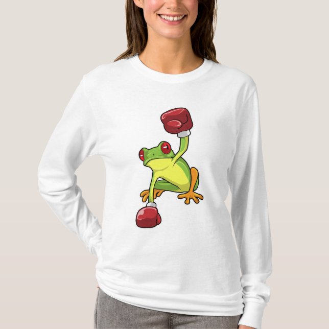 Frosch beim Boxen mit Boxhandschuhen T-Shirt (Vorderseite)