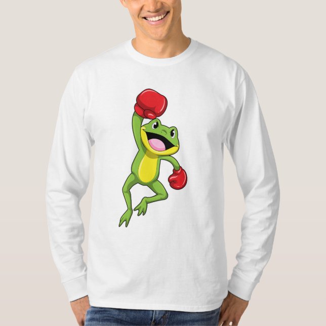 Frosch beim Boxen mit Boxhandschuhen T-Shirt (Vorderseite)