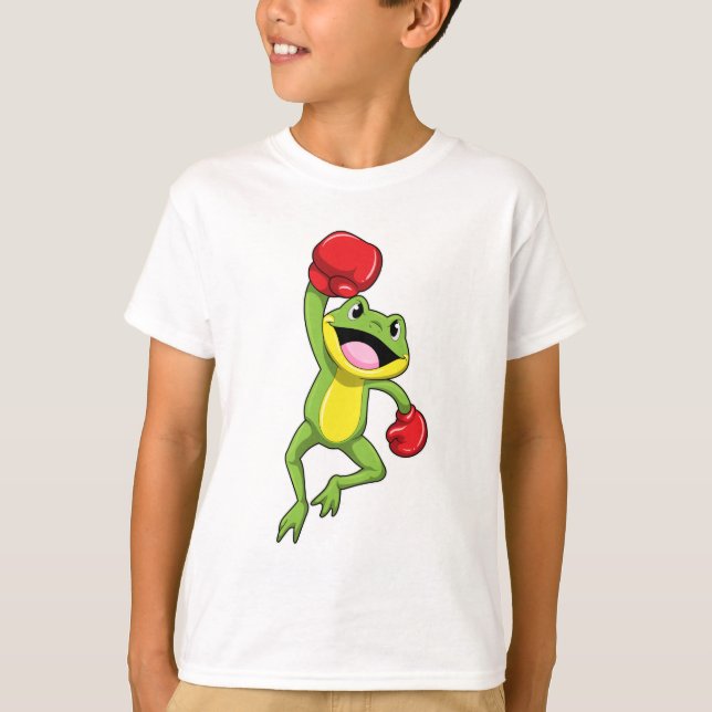 Frosch beim Boxen mit Boxhandschuhen T-Shirt (Vorderseite)