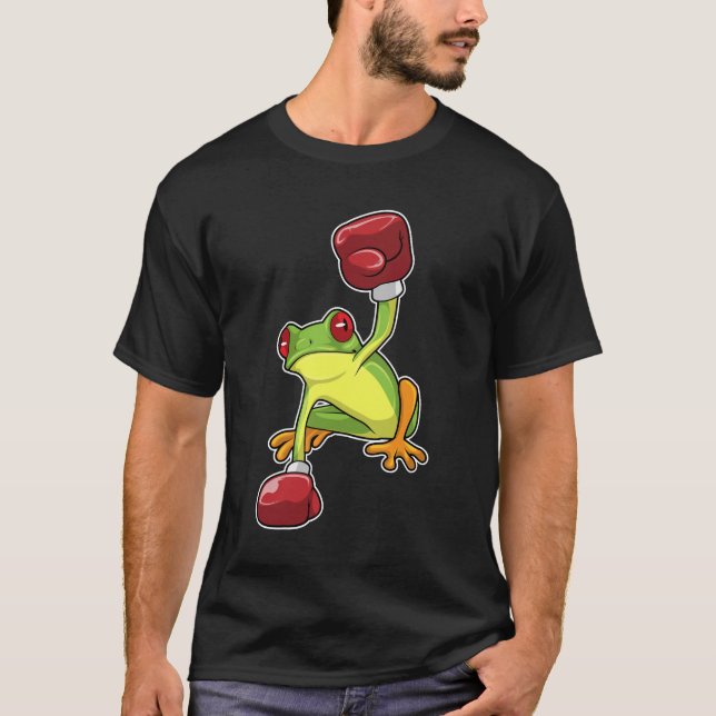 Frosch beim Boxen mit Boxhandschuhen T-Shirt (Vorderseite)