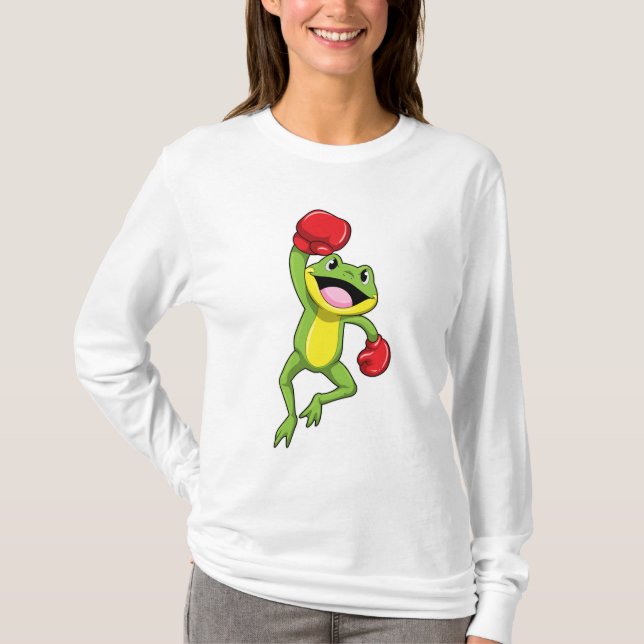 Frosch beim Boxen mit Boxhandschuhen T-Shirt (Vorderseite)