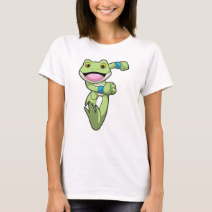 Frosch beim Laufen mit Sweatband T-Shirt