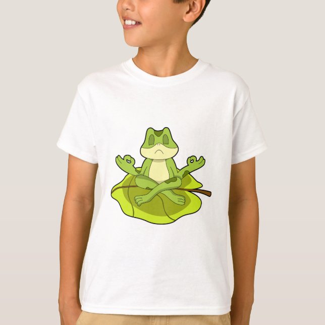 Frosch beim Meditat T-Shirt (Vorderseite)