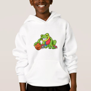Frosch beim Sport mit Basketball Hoodie