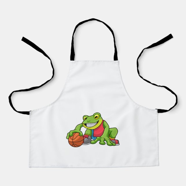 Frosch beim Sport mit Basketball Schürze (Vorderseite)