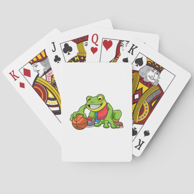 Frosch beim Sport mit Basketball Spielkarten (Rückseite)