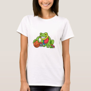 Frosch beim Sport mit Basketball T-Shirt