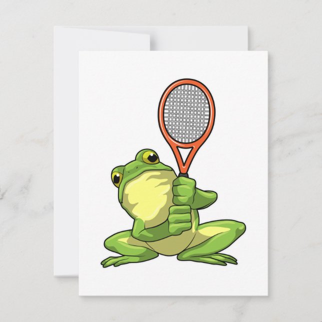 Frosch beim Tennis mit Tennisschläger (Vorderseite)