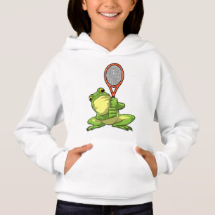 Frosch beim Tennis mit Tennisschläger Hoodie