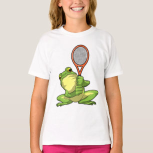 Frosch beim Tennis mit Tennisschläger T-Shirt