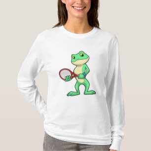 Frosch beim Tennis mit Tennisschläger T-Shirt