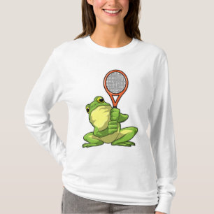 Frosch beim Tennis mit Tennisschläger T-Shirt