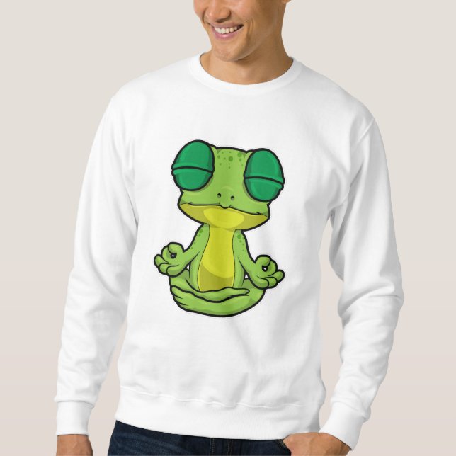 Frosch beim Yoga in Cross-Binary Sweatshirt (Vorderseite)