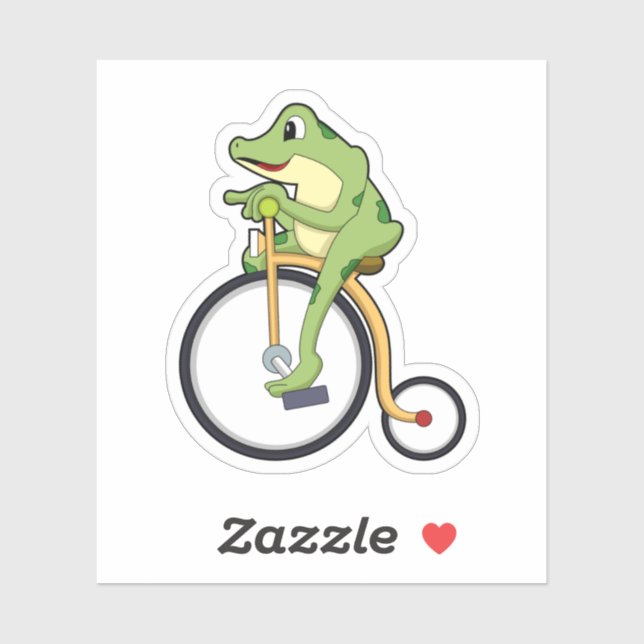 Frosch beim Zirkus mit Fahrrad.PNG Aufkleber (Blatt)