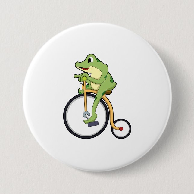 Frosch beim Zirkus mit Fahrrad.PNG Button (Vorderseite)