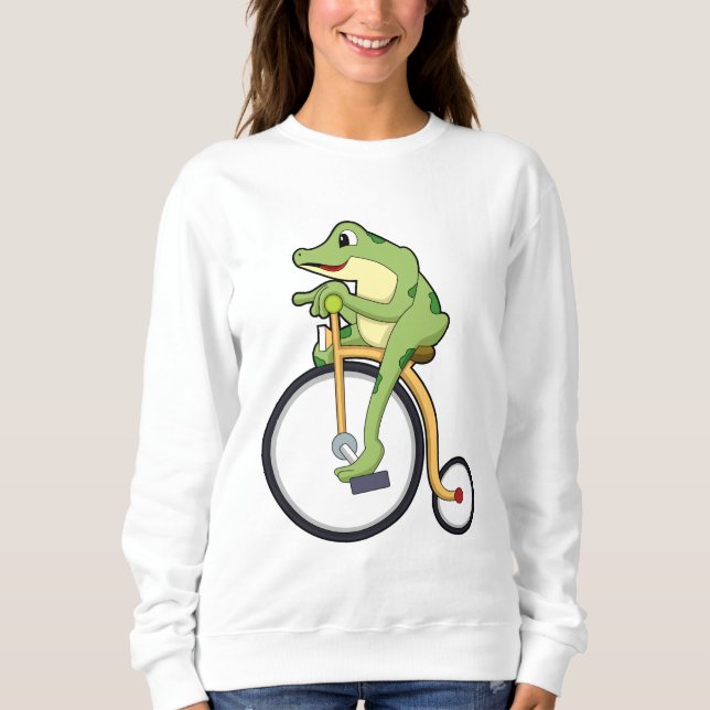Frosch beim Zirkus mit Fahrrad.PNG Sweatshirt (Vorderseite)