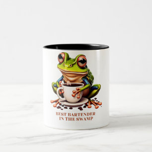 Frosch - bester Barkeeper im Sumpf Zweifarbige Tasse