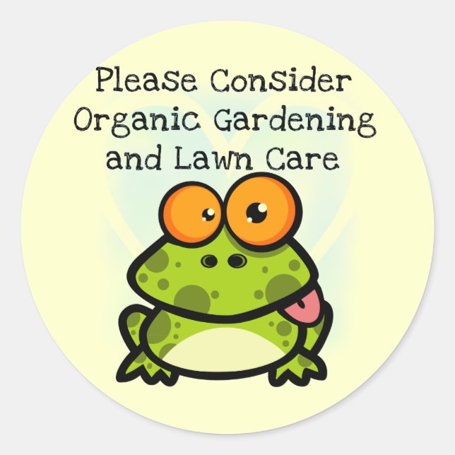 Frosch Bio Gartenarbeit T - Shirt und Geschenke Runder Aufkleber (Vorderseite)