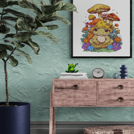Frosch-Blume aus Cottecore Mushrooms Glossy Poster