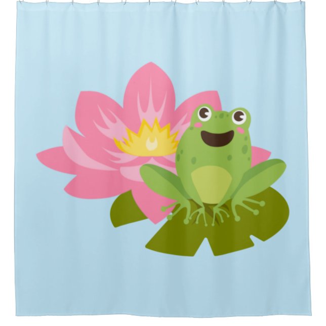 Frosch Blüte frog flower Duschvorhang (Vorderseite)