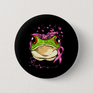 Frosch Brustkrebs Bewusstsein rosa Krebs Button
