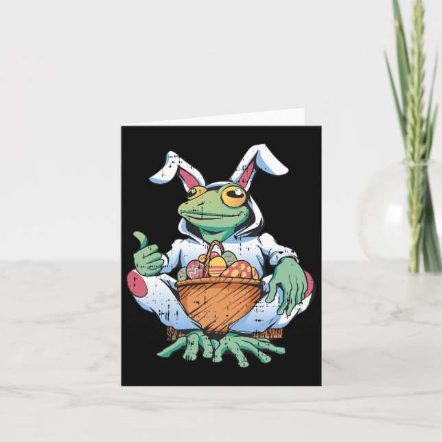 Frosch Bunny Oars Ostereier Jagen Frühjahr Männer  Karte (Vorderseite)