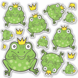 Frosch-Cartoon-Aufkleber-Set Aufkleber