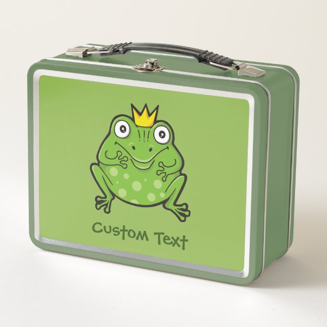Frosch-Cartoon Metall Brotdose (Vorderseite)