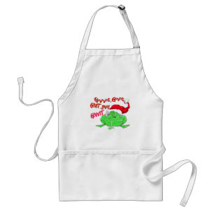 Frosch Cartoon mit Frosch Weihnachtsmannmütze givi Schürze