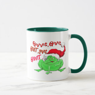 Frosch Cartoon mit Frosch Weihnachtsmannmütze givi Tasse
