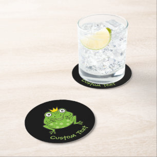Frosch-Cartoon Runder Pappuntersetzer