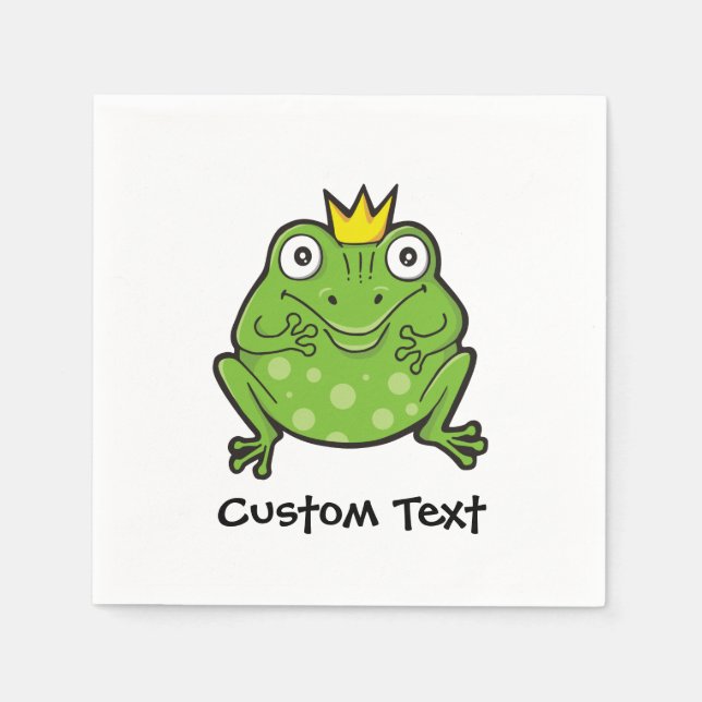 Frosch-Cartoon Serviette (Vorderseite)