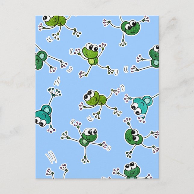 Frosch Collage Postkarte (Vorderseite)