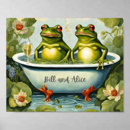 Frosch Couple Garden Bath Poster