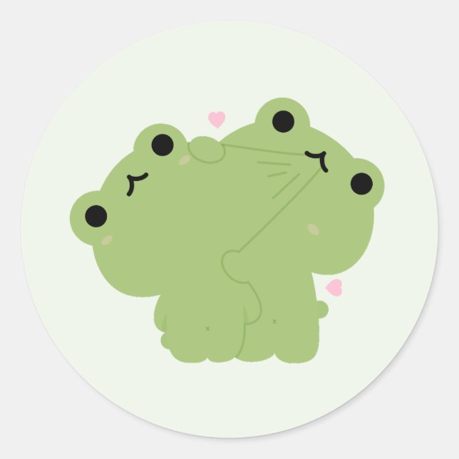 Frosch Couple Runder Aufkleber (Vorderseite)