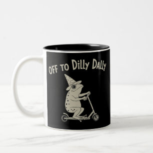 Frosch Dilly Dallying Geboren um zu bummeln Dummes Zweifarbige Tasse