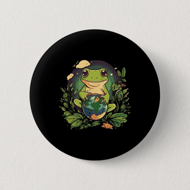 Frosch-Earth-Day Button (Vorderseite)