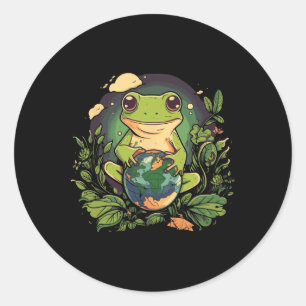 Frosch-Earth-Day Runder Aufkleber