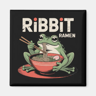 Frosch Eating Ramen Funny Ribbit Ramen Magnet