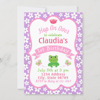Frosch Einladung zum 1. Geburtstag