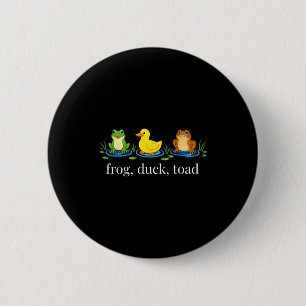 Frosch Ente Kröte zoologisch lustig retro Tier Mem Button