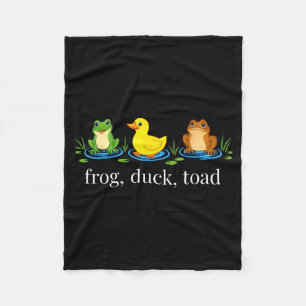 Frosch Ente Kröte zoologisch lustig retro Tier Mem Fleecedecke